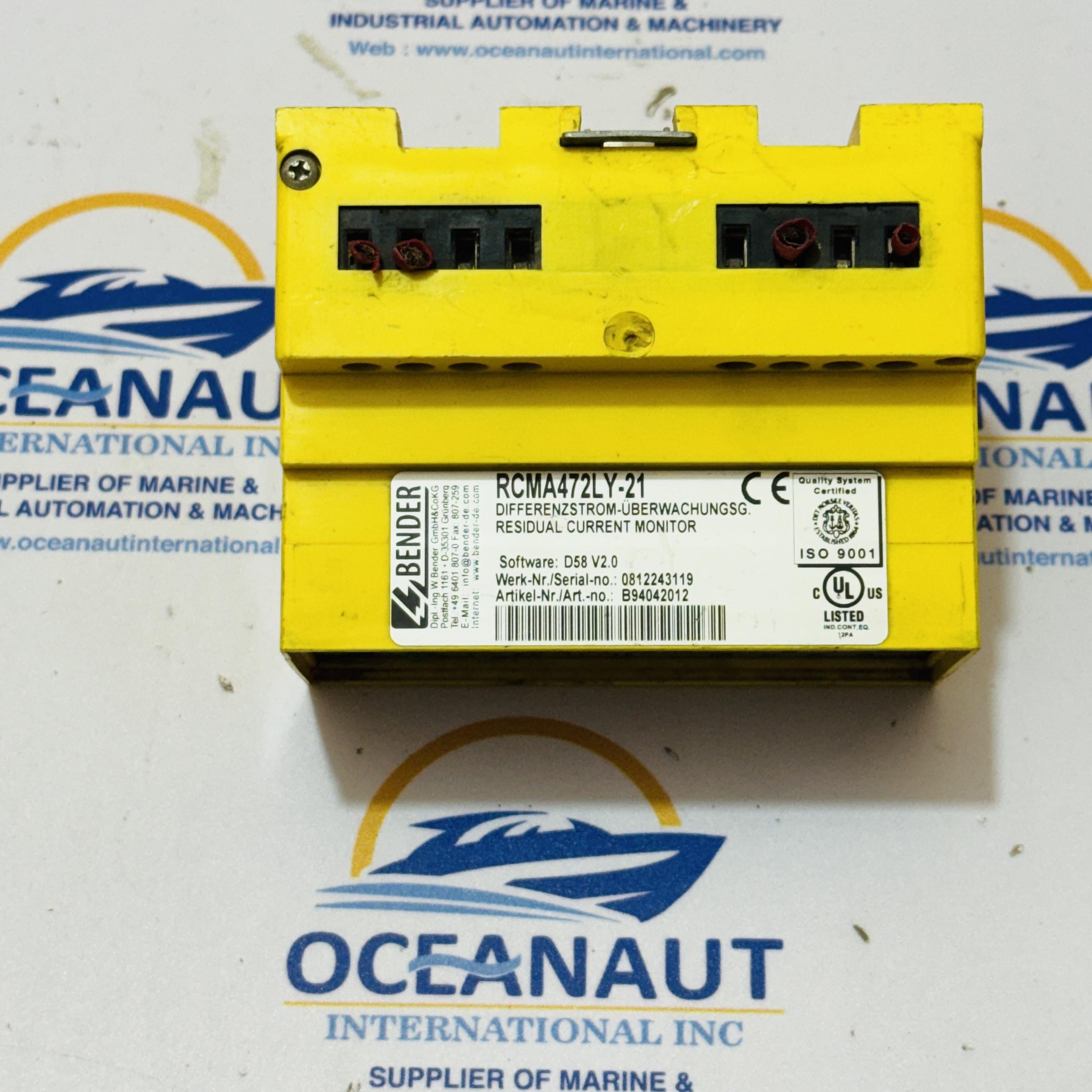 Bender RCMA472LY-21 Residual Current Monitor 30…500ma 0…1000hz